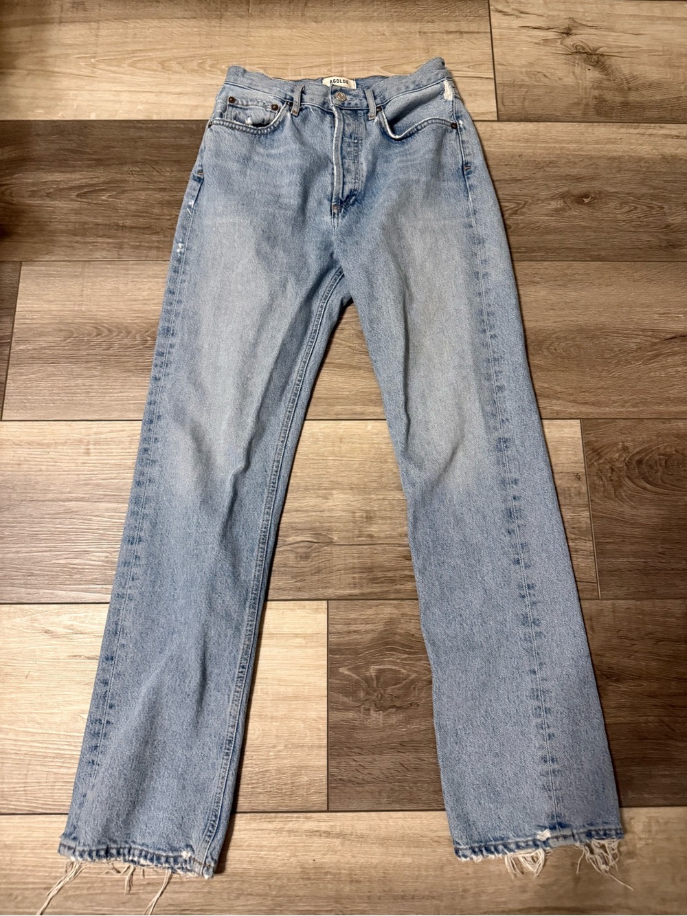 Agolde Light Blue Women's Straight Leg Jeans - Lana
